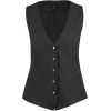 Gilet Barman femme boutons pression poches latérales et poitrine Noir