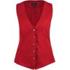 Gilet bar serveuse boutons pression Rouge