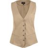 Gilet Barman femme boutons pression poches Beige sable