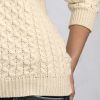 Sweater Irlandais femme homme Pure Laine Mérinos Ecru