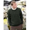 Pull Irlandais femme homme Laine Mérinos Vert armée