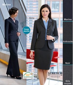 Veste Tailleur Femme Cintrée Anthracite