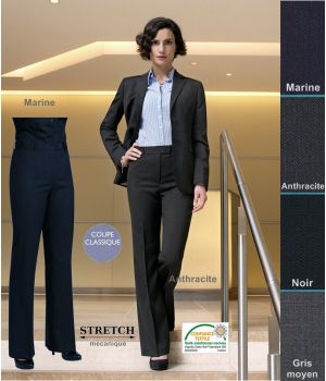 Pantalon Femme, Coupe Classique, résistance, fluidité et élégance