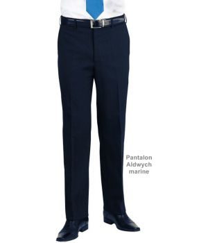 Pantalon Homme, Marine, Taille 40, Coupe ajustée, Sans pinces, résistance, fluidité et élégance