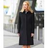 Manteau Femme, Noir, Laine et Cachemire, Coupe droite, Doublure en satin