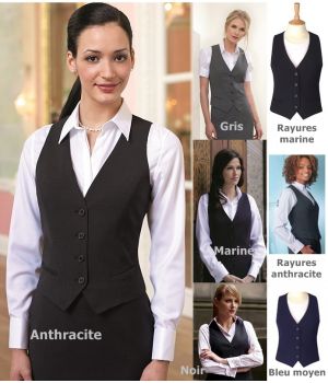 Gilet de Service Femme, Gilet Serveuse et Barman Femme