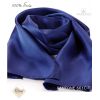 Foulard Femme 100% Soie, Bleu Saphir, Doux au toucher, 20 x 160 cm.
