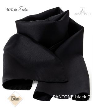 Foulard Femme 100% Soie, Noir, Doux au toucher