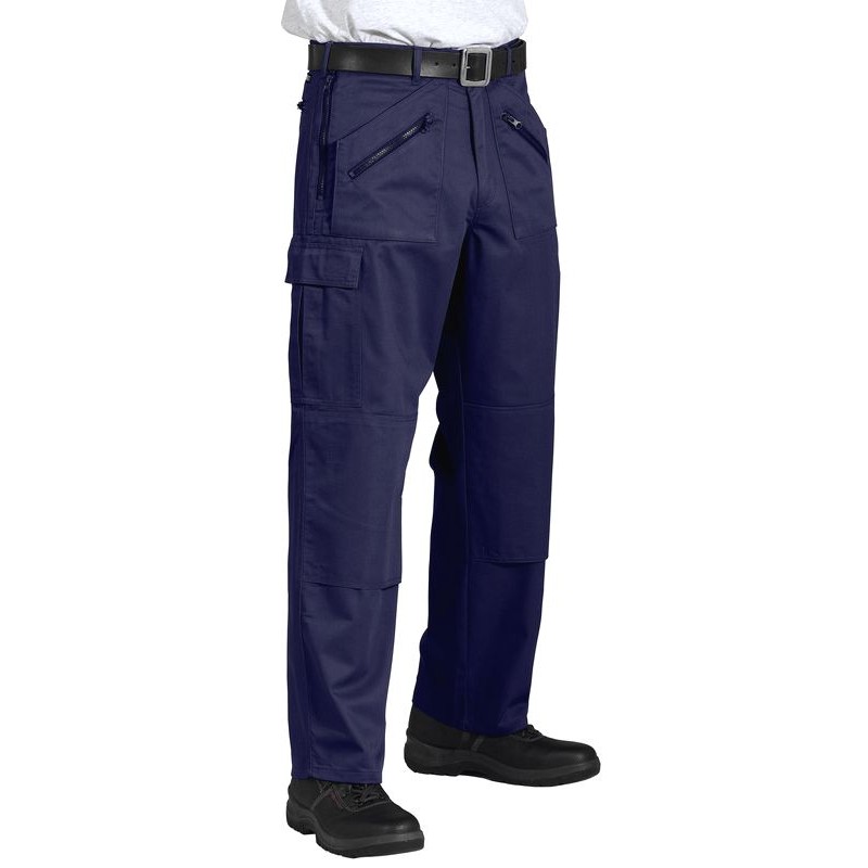 Pantalon de Travail Homme, Polyester Coton, Nombreuses Poches Zip