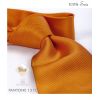 Cravate 100% Soie, Orange, Doux au toucher, Traité anti taches, Largeur 7 cm