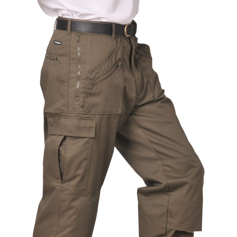 Pantalon de Travail Homme, Polyester Coton, Nombreuses Poches Zip