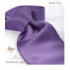 Cravate 100% Soie, Violet, Doux au toucher, Traité anti taches, Largeur 7 cm