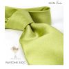 Cravate 100% Soie, Vert chartreuse, Doux au toucher, Traité anti taches, Largeur 7 cm