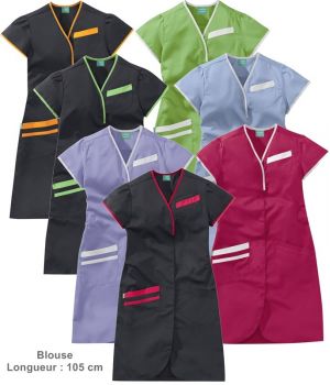 Blouse femme manches courtes, Tailles 0,1,2,3, Encolure en V