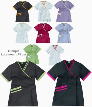 Tunique femme, Tailles 0,2,3,6, Poche poitrine, Fermeture par grippers