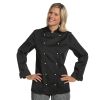 Veste de cuisine femme manches longues cintrée, poche sur la manche