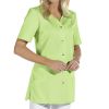 Blouse courte médicale femme Vert clair 4 poches fentes d'aisance