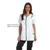 Blouse médicale courte femme Blanc vec zip Marine