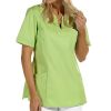 Blouse courte médicale femme Cintrée Légère 4 poches Vert clair