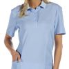 Tunique femme type polo tissu piqué et tissé Bleu clair