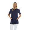 Tunique kiné femme type polo tissu piqué et tissé Bleu marine