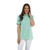 Tunique médicale femme type polo tissu piqué et tissé Vert menthe