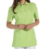 Tunique type polo en tissu piqué et tissé 3 Poches Vert clair