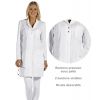 Blouse blanche médicale femme, Boutons pression sous patte, 2 boutons visibles