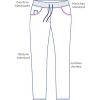 Pantalon blanc femme, Coupe slim, Surpiqures de couleur, cordon de serrage