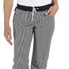 Pantalon cuisine femme Ceinture maille petits carreaux noirs et blancs