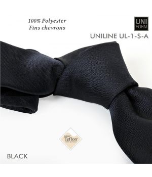 Cravate Noire, 100% Polyester, 8,5 x 155 cm, Protection anti-tache