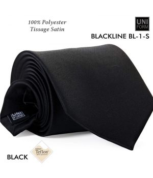 Cravate Noire, 100% Polyester, 8,5 x 148 cm, Protection anti-tache