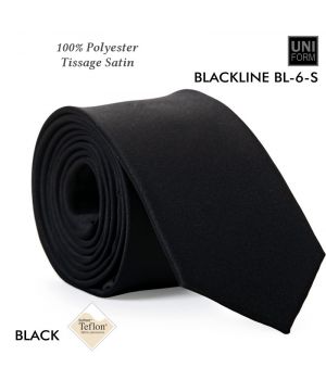 Cravate Noire, 100% Polyester, 5,5 x 148 cm, Protection anti-tache