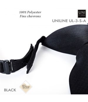 Cravate Noire, Pré-nouée, Polyester, 8.5 x 45 cm, anti-tache, élastique et Velcro