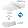 Sabots de Travail, Microfibre Blanc, Homme ou Femme, Semelle TPU