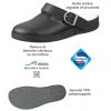 Sabots de travail, Microfibre noir, homme ou femme, Semelle TPU