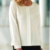 Blouse chic Crêpe de chine Blanc cassé