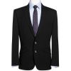 Veste Homme classe courte Slim 2 boutons Revers surpiqué Noir