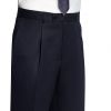 Pantalon à pinces homme chic Ceinture extensible Bleu marine