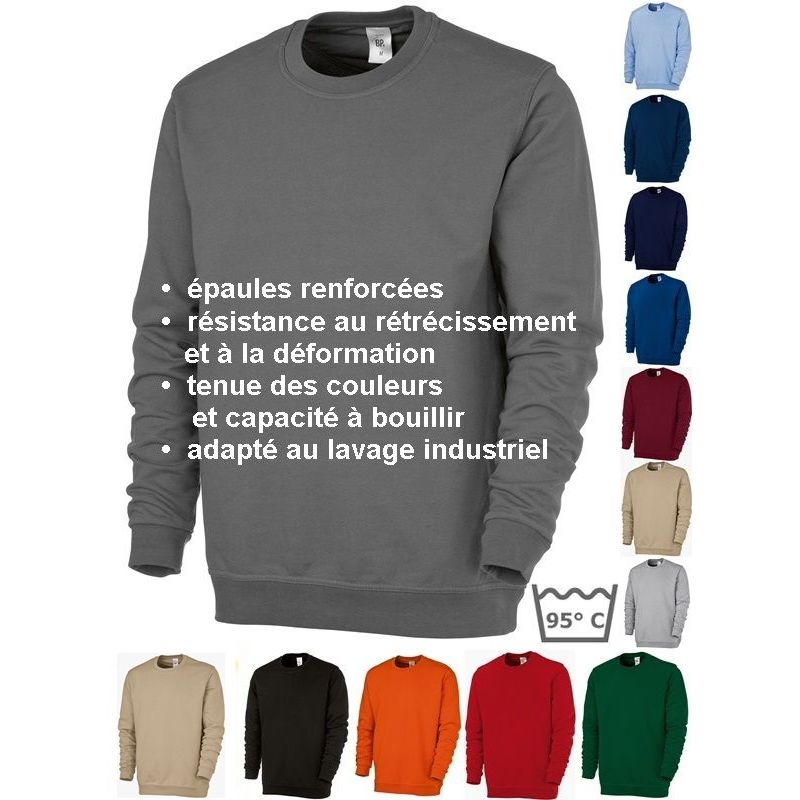 Sweat Homme et Femme, Peut Bouillir, Poignets et Base Bords Côtes