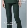 Pantalon esthéticienne aspect Lin, vert émeraude