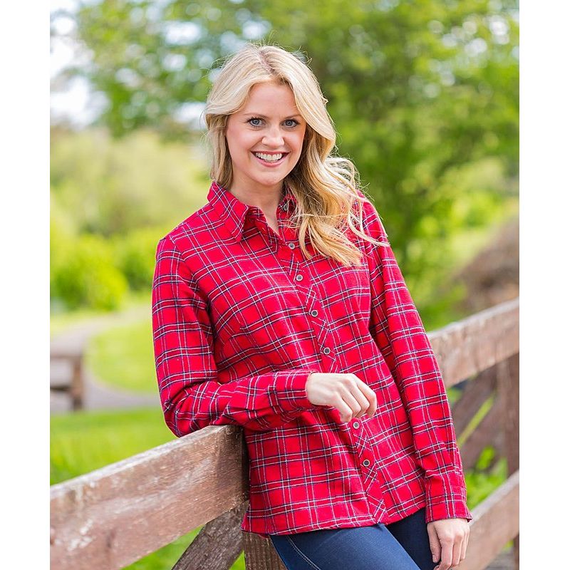 Chemise Femme en Flanelle de Coton Doux, Manches longues