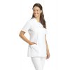 Blouse courte à manches 1/2, Blanche, Boutons pression sous patte, Oeillet pression