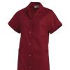 Blouse femme usine PolyCoton manche courte pressions Bordeaux