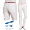 Pantalon Blanc Femme, Classic Style, Ceinture avec zone Stretch