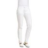 Pantalon blanc femme, Coupe slim, Surpiqures de couleur, cordon de serrage