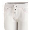 Pantalon blanc femme, Coupe slim, Surpiqures de couleur, cordon de serrage