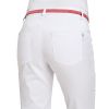 Pantalon blanc femme, Taille élastiquée au dos, peut bouillir à 95°C
