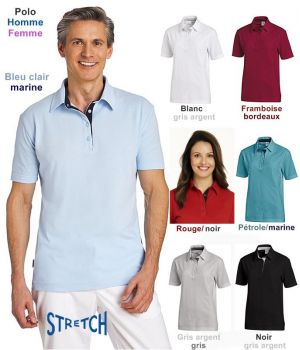 Polo manches courtes, Homme et Femme, Stretch Très Confortable