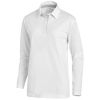 Polo manche longue Unisexe Piqué de Coton Stretch Blanc 